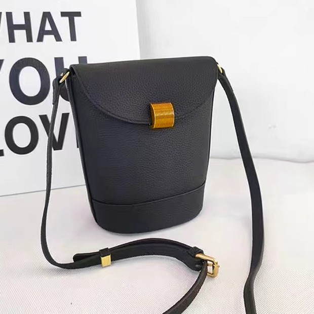 Genuine leather Small bucket bag Leather mobile phone bag Retro trend women's small bag all casual crossbody bag