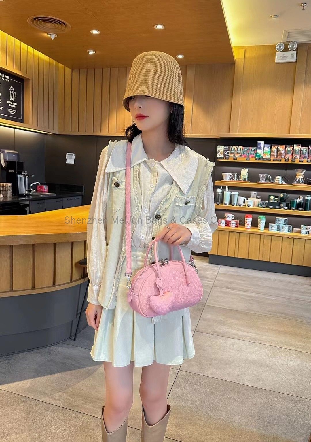 Small and high-end Boston pillow bag trendy and versatile one shoulder handbag 2024 new fashionable women's bag