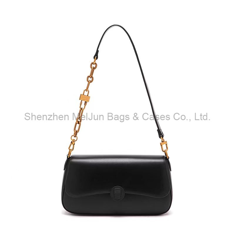 MEL JUN High-grade leather skew bag female 2024 autumn and winter new retro small square bag foreign style all shoulder armpit bag