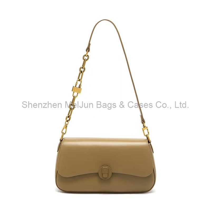 MEL JUN High-grade leather skew bag female 2024 autumn and winter new retro small square bag foreign style all shoulder armpit bag