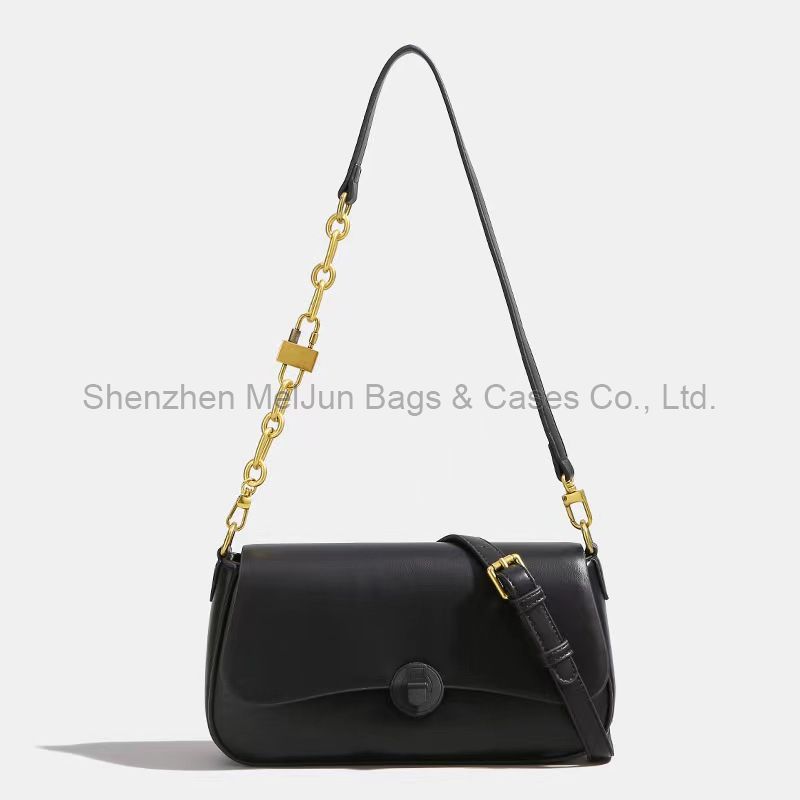 MEL JUN High-grade leather skew bag female 2024 autumn and winter new retro small square bag foreign style all shoulder armpit bag