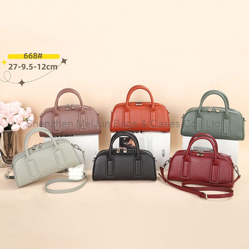 Genuine leather 2024 new retro Boston handbag female commuter niche high-grade texture single shoulder crossbody bag for women