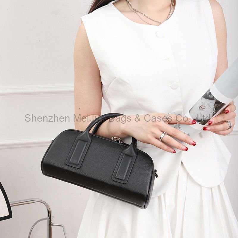 Genuine leather 2024 new retro Boston handbag female commuter niche high-grade texture single shoulder crossbody bag for women