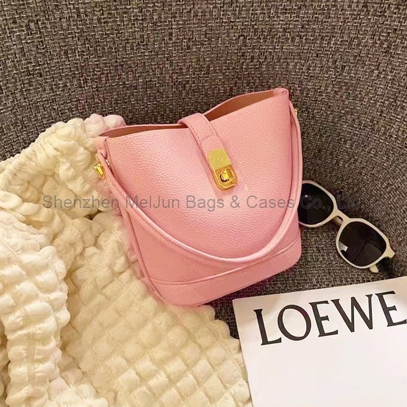 MEL JUN Texture small bag New fashion large capacity Tote bag advanced sense portable bucket bag popular single shoulder oblique bag