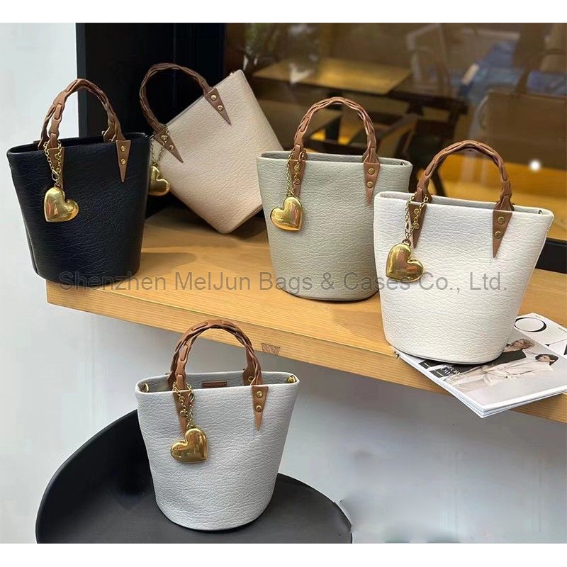 MEL JUN High appearance level high texture 2024 lychee grain bucket bag casual fashion all-in-one shoulder crossbody handbag