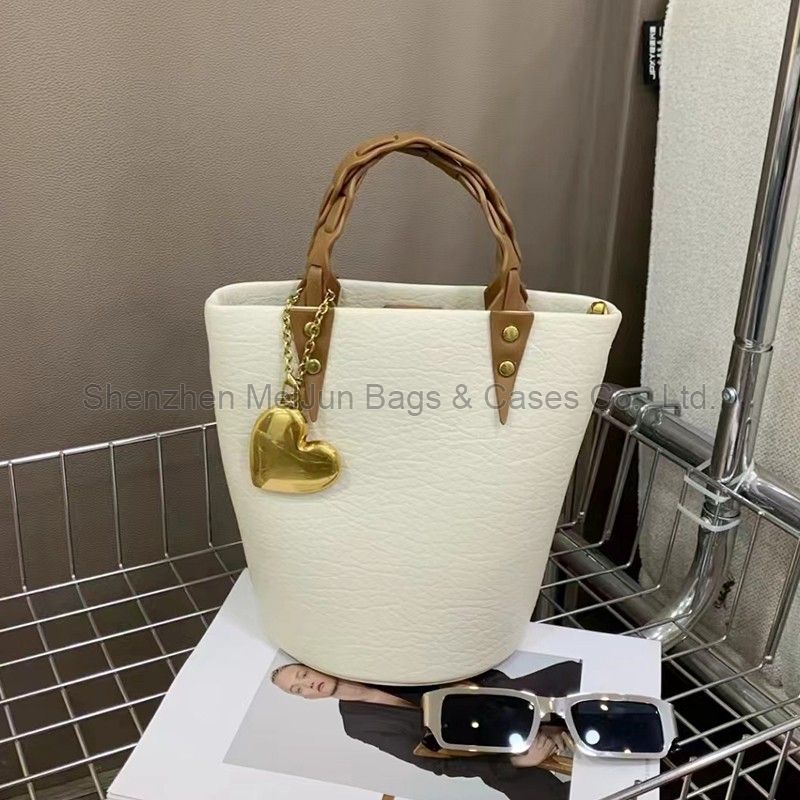 MEL JUN High appearance level high texture 2024 lychee grain bucket bag casual fashion all-in-one shoulder crossbody handbag