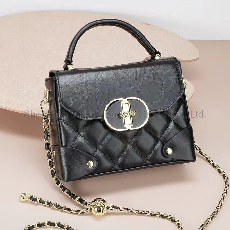 MEL JUN Original design small Xiangfeng Ring-lattice chain bag 2024 new commuter small square bag shoulder handbag for women crossbody bag