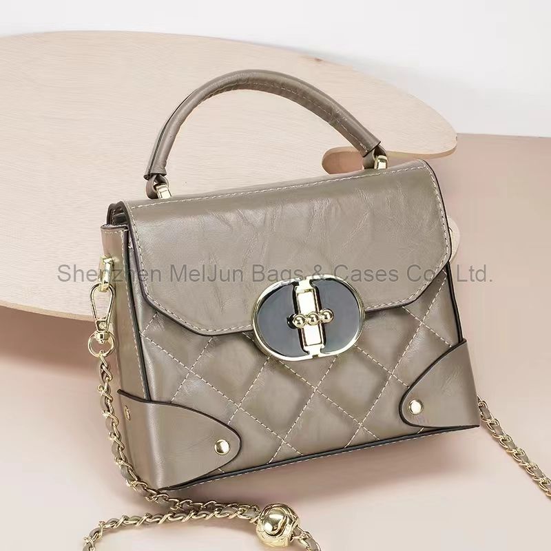 MEL JUN Original design small Xiangfeng Ring-lattice chain bag 2024 new commuter small square bag shoulder handbag for women crossbody bag