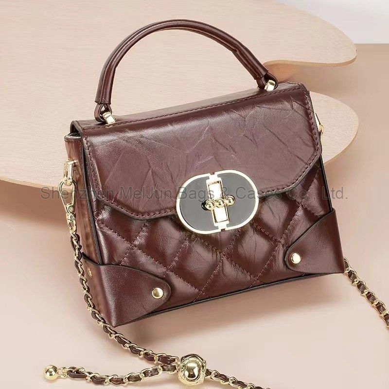 MEL JUN Original design small Xiangfeng Ring-lattice chain bag 2024 new commuter small square bag shoulder handbag for women crossbody bag