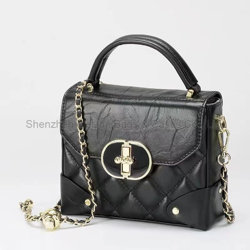 MEL JUN Original design small Xiangfeng Ring-lattice chain bag 2024 new commuter small square bag shoulder handbag for women crossbody bag