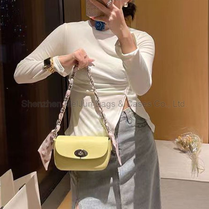 MEL JUN Premium Genuine leather small square Bag 2024 new fashion chain commuter single shoulder crossbody niche mini mobile phone bag women's bag