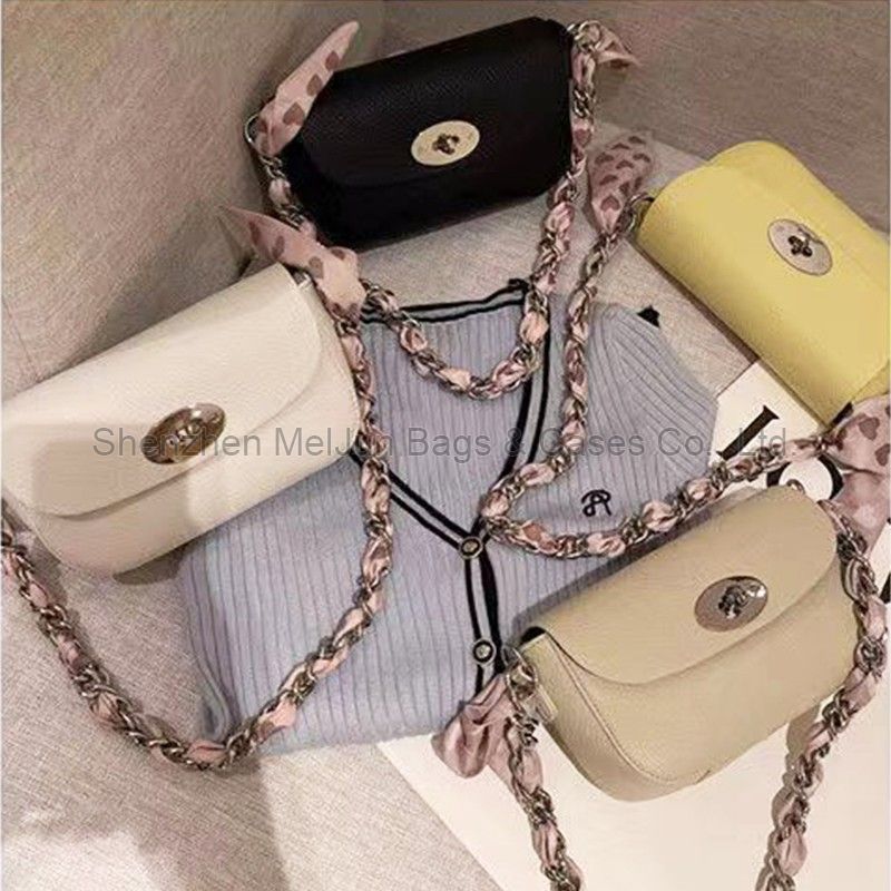 MEL JUN Premium Genuine leather small square Bag 2024 new fashion chain commuter single shoulder crossbody niche mini mobile phone bag women's bag